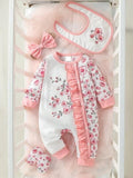 Baby Flower 4 Piece Jumpsuit Set