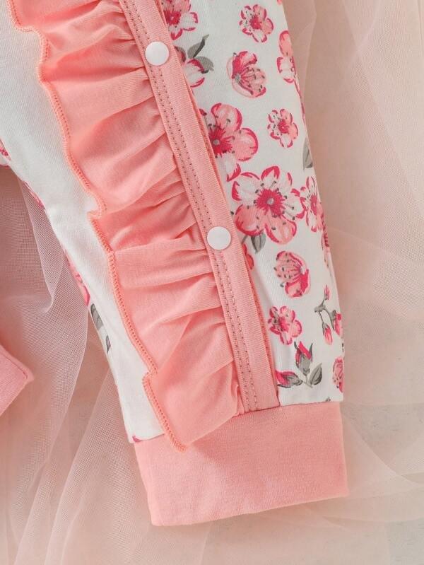 Baby Flower 4 Piece Jumpsuit Set