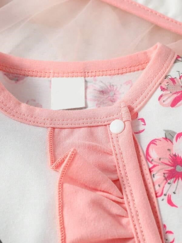 Baby Flower 4 Piece Jumpsuit Set