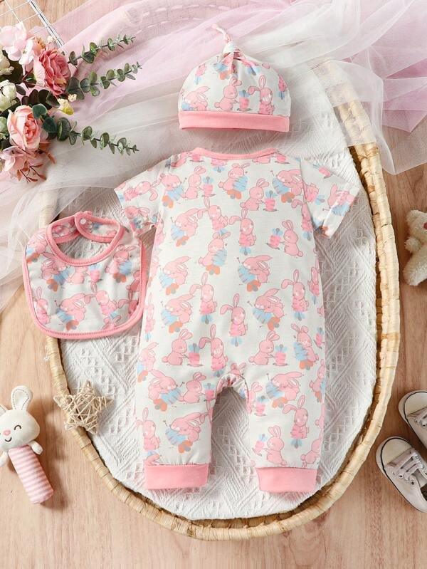 Baby Cartoon Jumpsuit 3 Piece Set