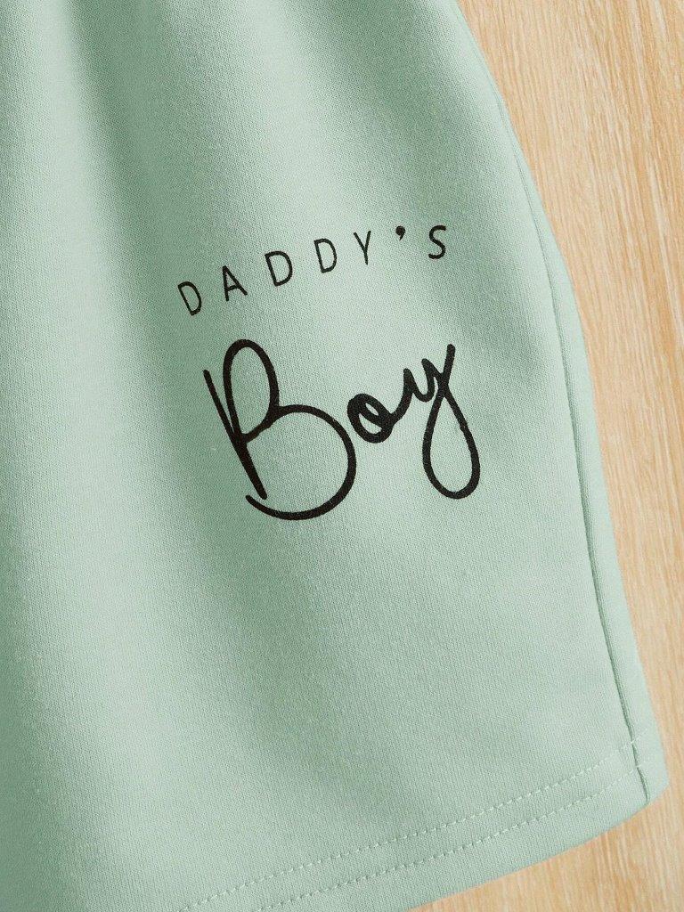 Baby Slogan Tee And Shorts Set