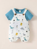 Baby Dinosaur Overall 2 Piece Set
