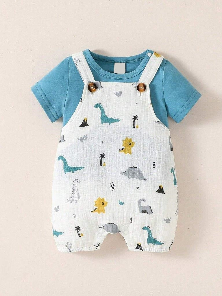 Baby Dinosaur Overall 2 Piece Set