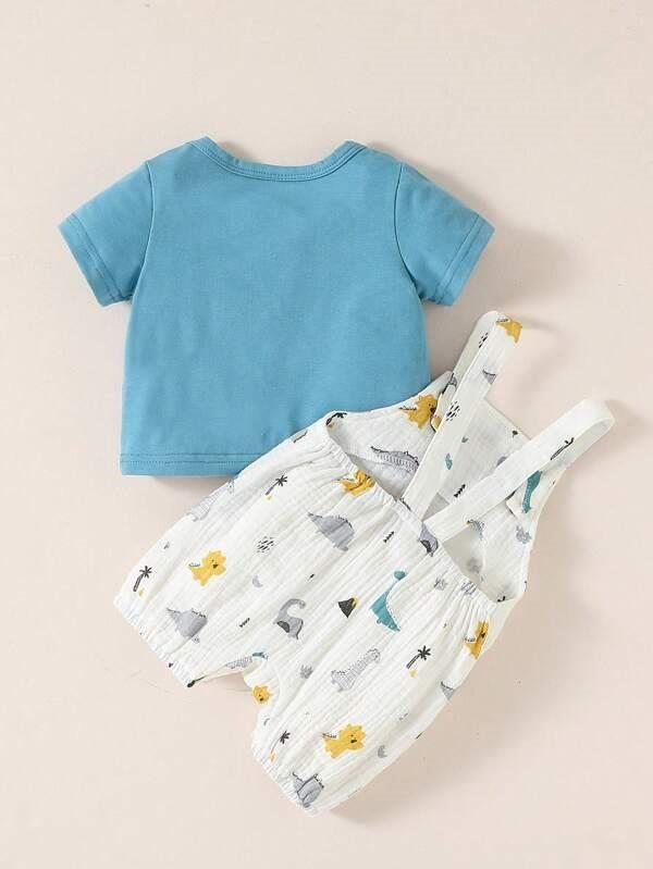 Baby Dinosaur Overall 2 Piece Set