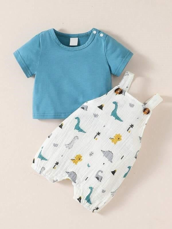 Baby Dinosaur Overall 2 Piece Set