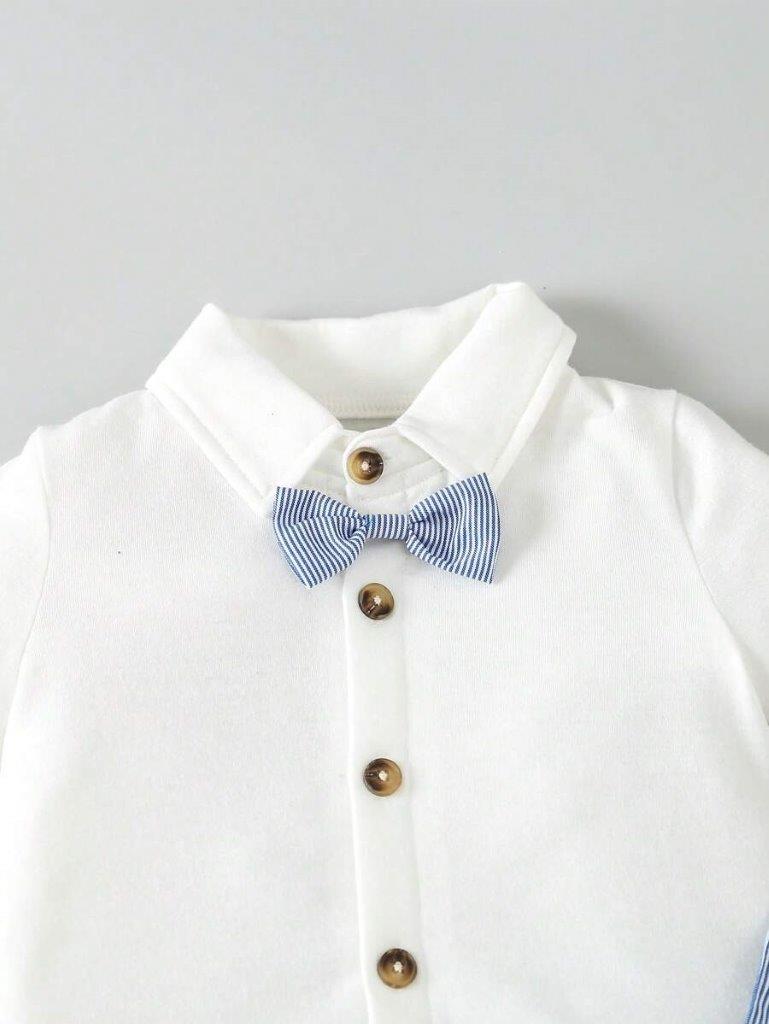 Baby Bow Tie Blue And White Stripe Gentleman Set