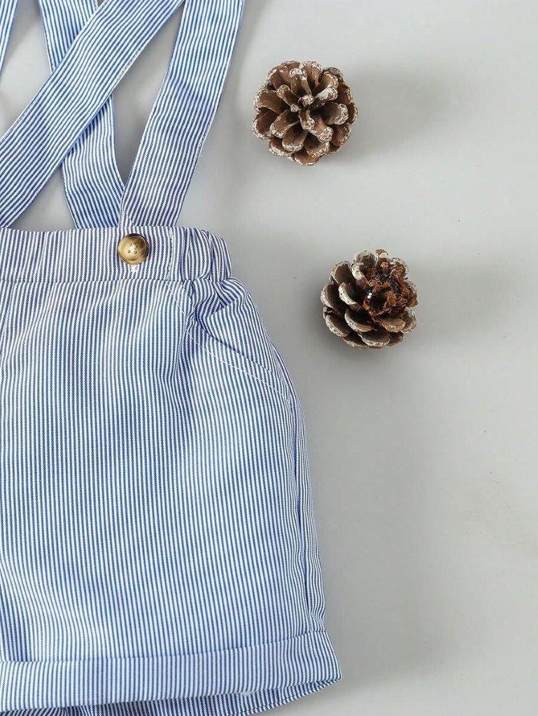 Baby Bow Tie Blue And White Stripe Gentleman Set