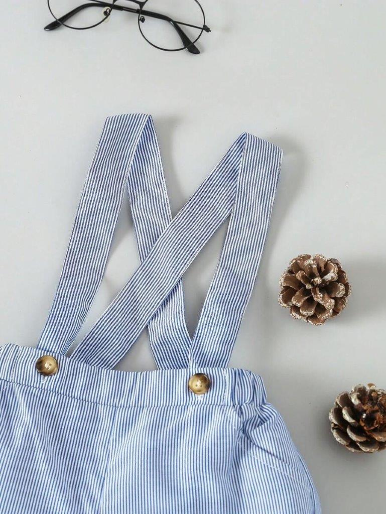 Baby Bow Tie Blue And White Stripe Gentleman Set