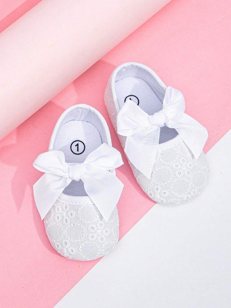 Baby White Pattern Flats