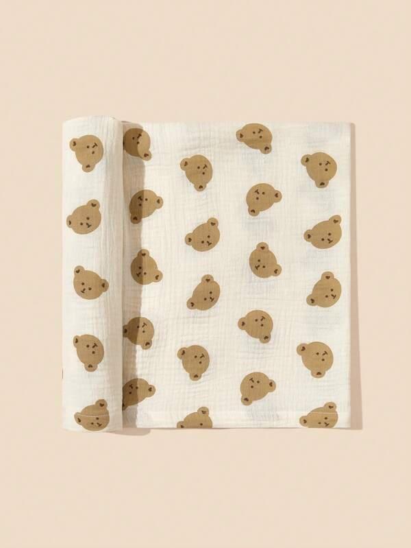 Baby Bear Muslin Blanket