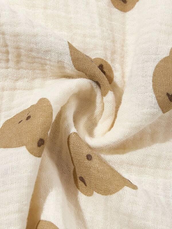 Baby Bear Muslin Blanket