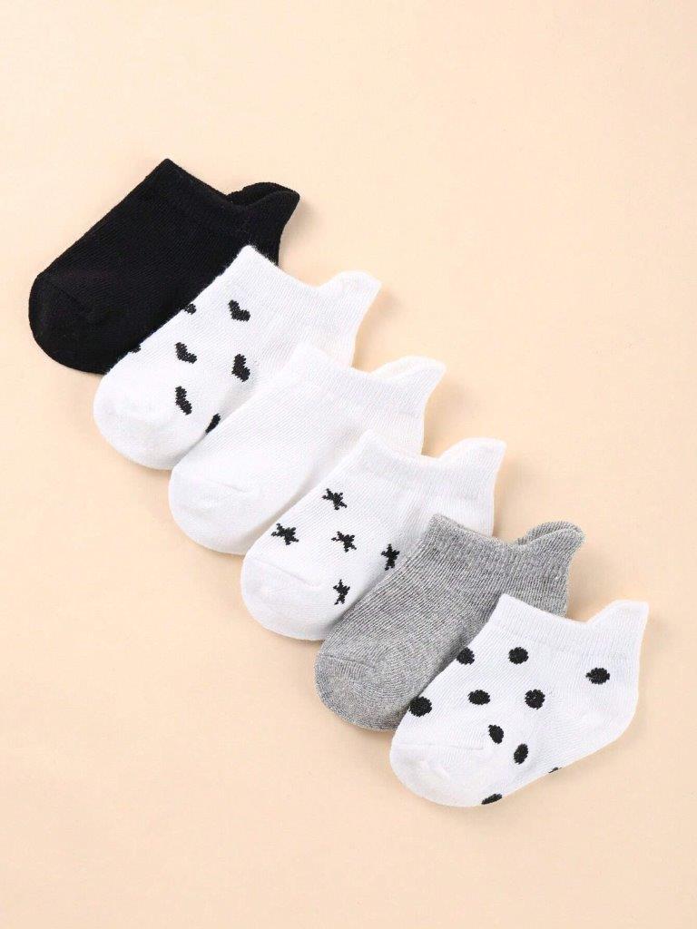 Baby Set of 6 Heart And Star Socks (6-12months)