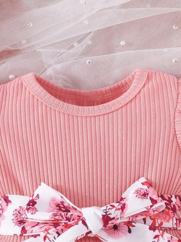 Baby Floral Print Pink Dress