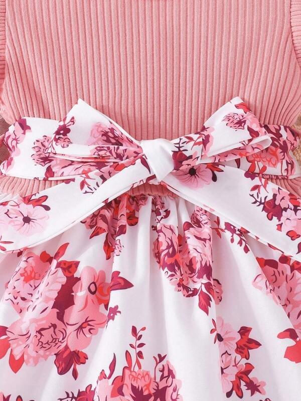 Baby Floral Print Pink Dress