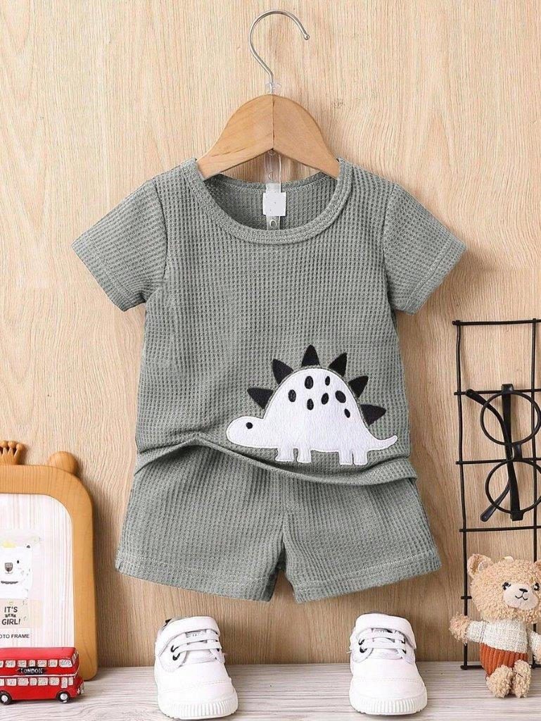 Baby Waffle Knit Tee And Shorts Set