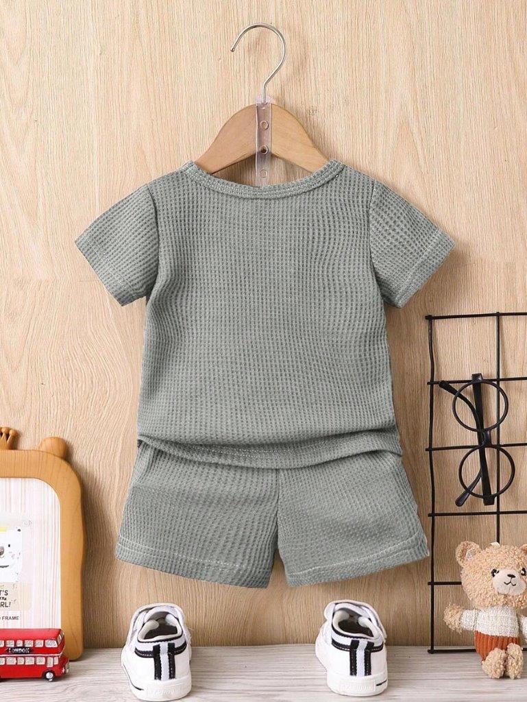 Baby Waffle Knit Tee And Shorts Set
