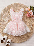 Baby Embroidery Mesh Bodysuit Dress