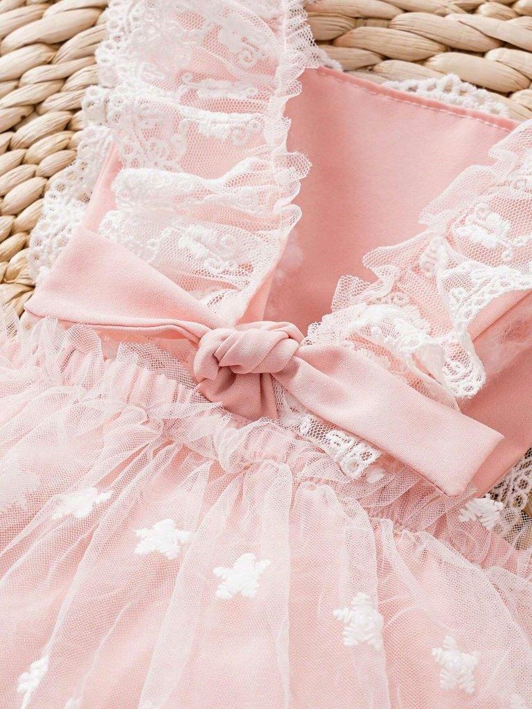 Baby Embroidery Mesh Bodysuit Dress
