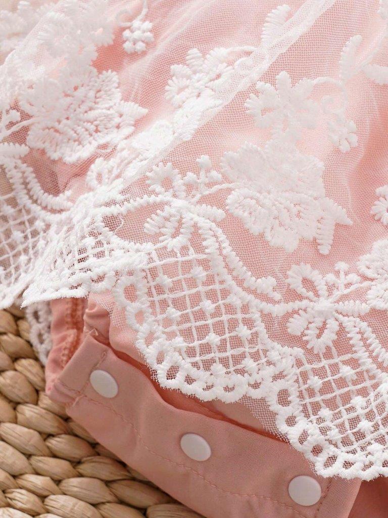 Baby Embroidery Mesh Bodysuit Dress