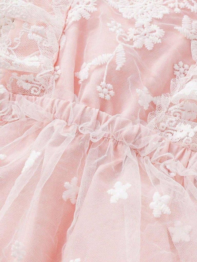 Baby Embroidery Mesh Bodysuit Dress