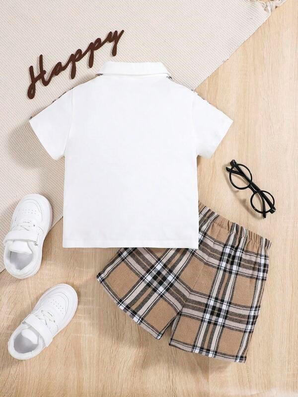 Baby Golf Tee And Plaid Shorts Set