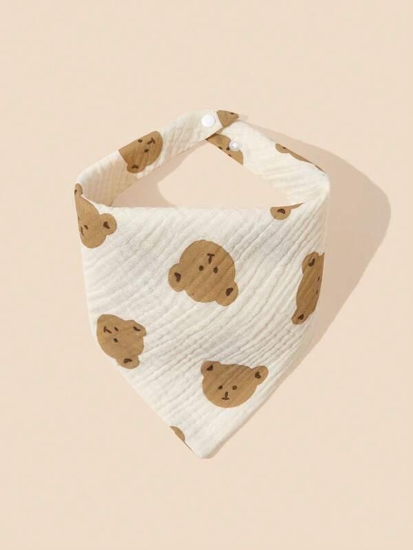 100% Cotton Stylish Bandana Bibs 2 Piece TeddyBear