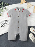 Baby Waffle Knit Button Romper