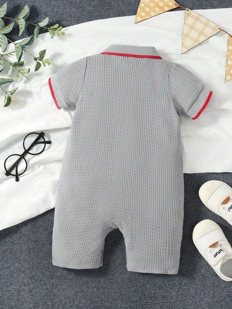 Baby Waffle Knit Button Romper