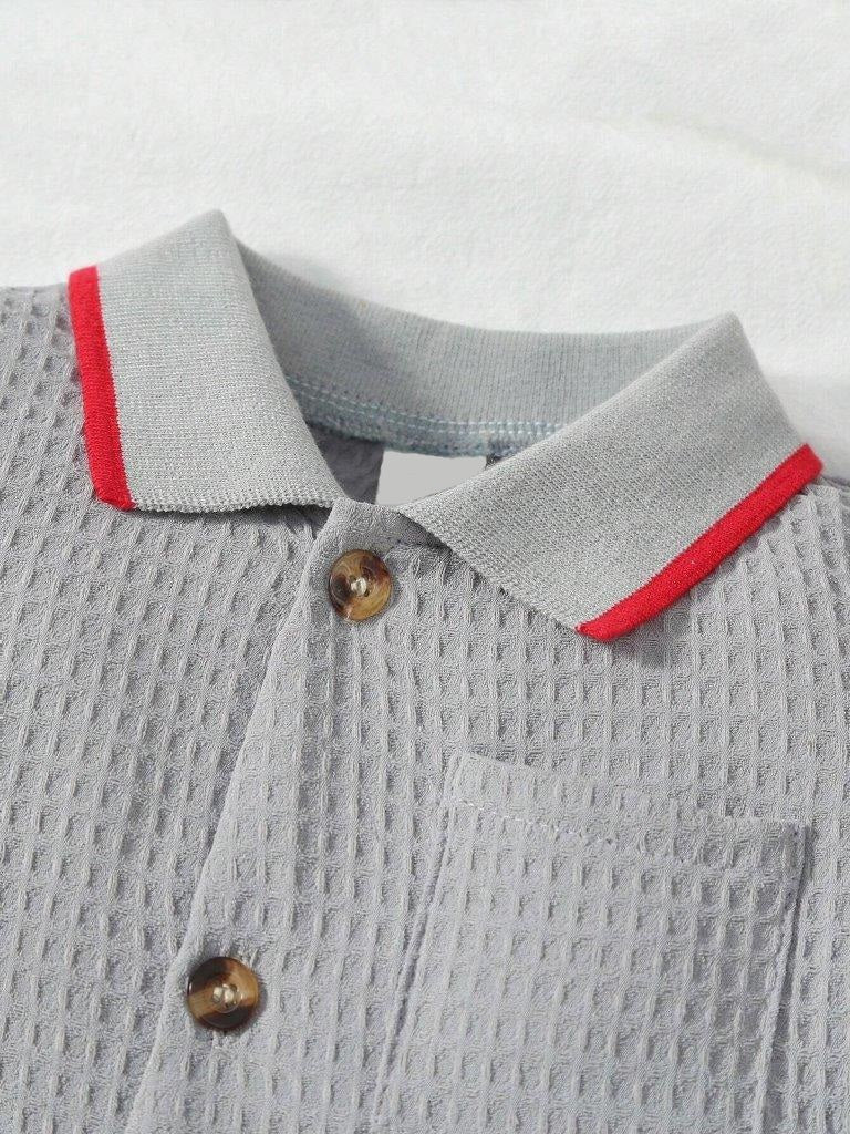 Baby Waffle Knit Button Romper