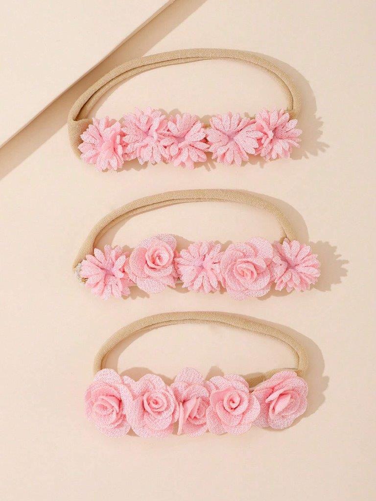 Baby 3 Piece Flower Headband Set Mix 2