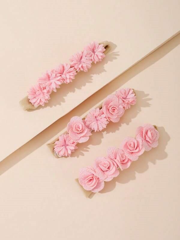 Baby 3 Piece Flower Headband Set Mix 2