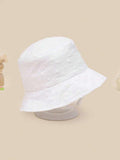 Baby White Embroidered Bucket Hat 6-12 Months