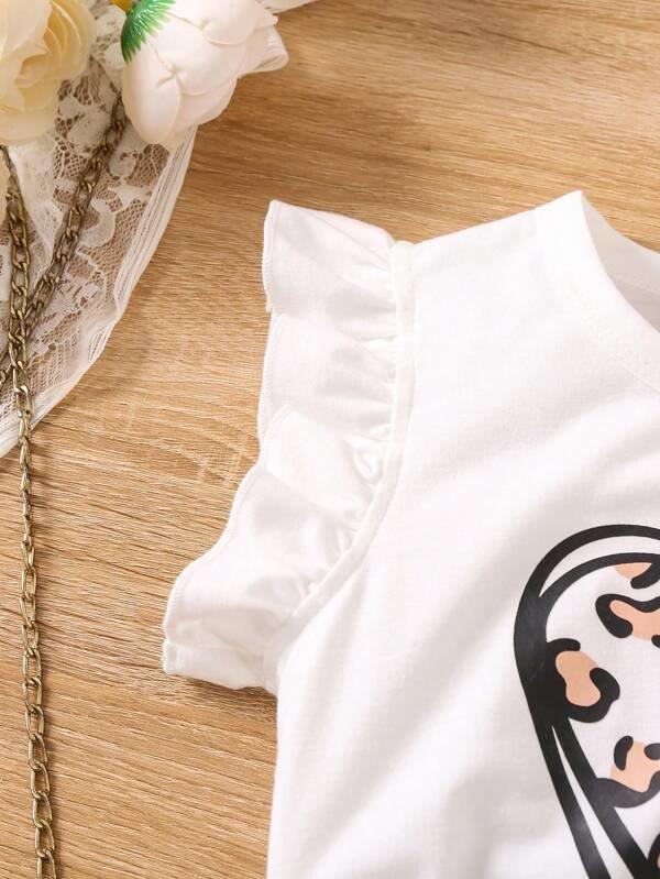 Toddler Girls Heart Print Tee And Skirt Set