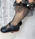 Baby Decor Bow Net Socks Black