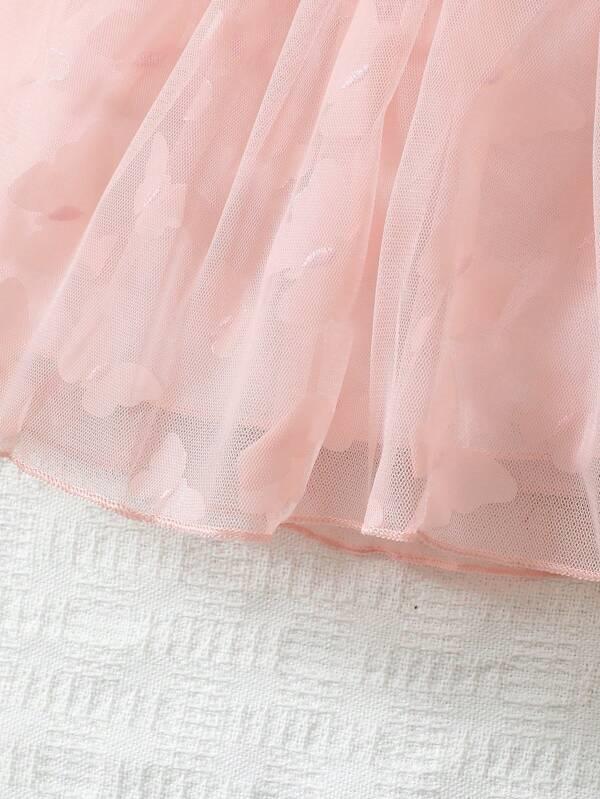 Baby Ribbed Double Bow Front Dress Set