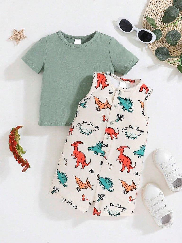 Baby 2 Piece Dinosaur Romper Set