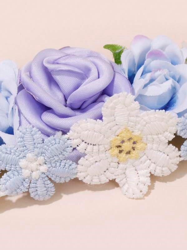 Baby 3 Piece Flower Headband Set Blue