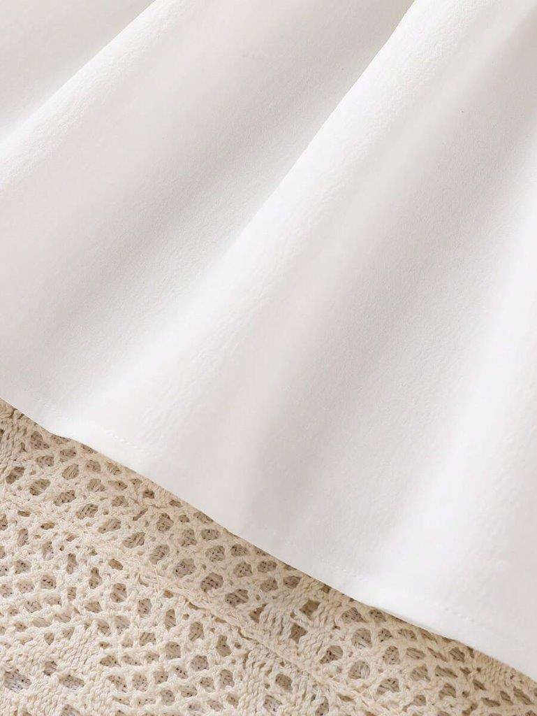 Baby White Peter Pan Color Puff Sleeve Dress