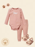 Baby Ribbed Knit Bodysuit And Pants Set