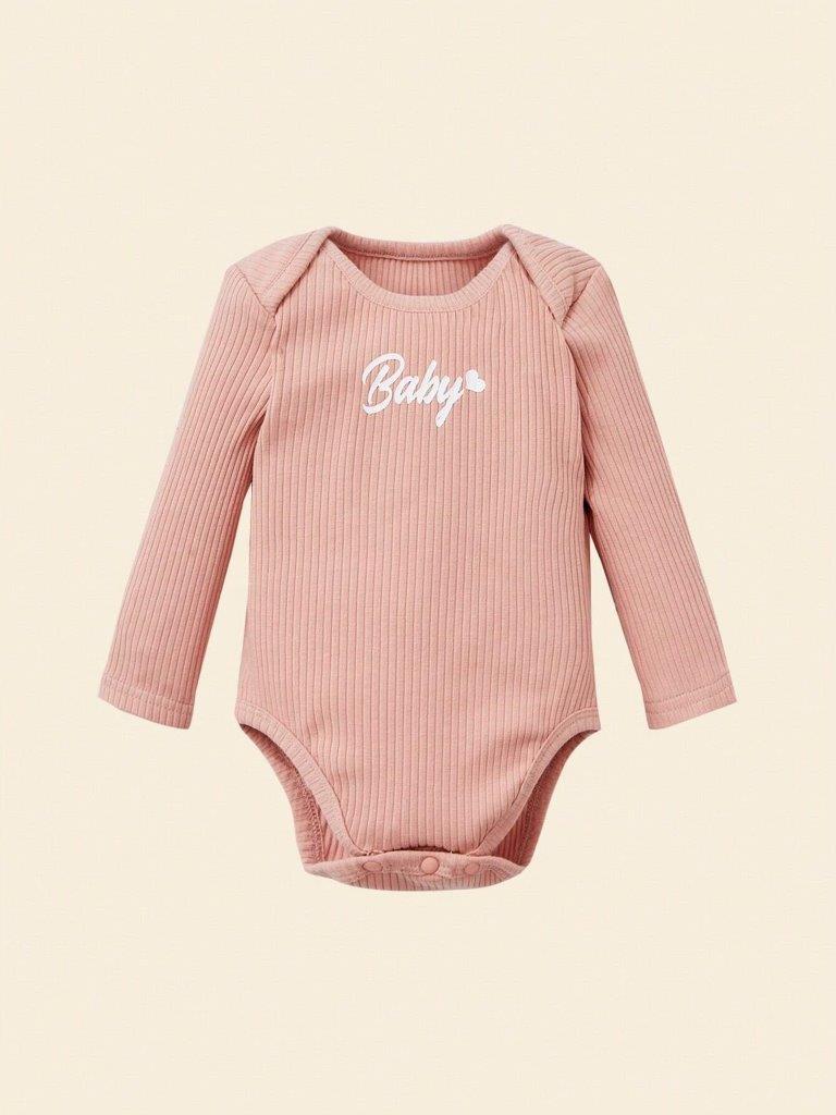 Baby Ribbed Knit Bodysuit And Pants Set