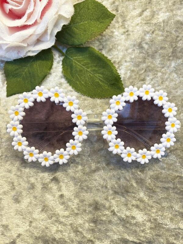 Kids Daisy Sunglasses White