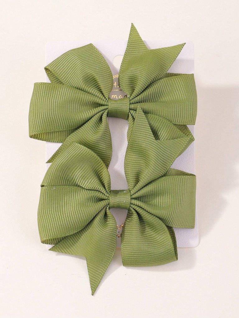 Baby 2 Piece Hair Clips Green