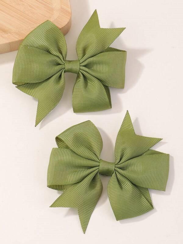 Baby 2 Piece Hair Clips Green