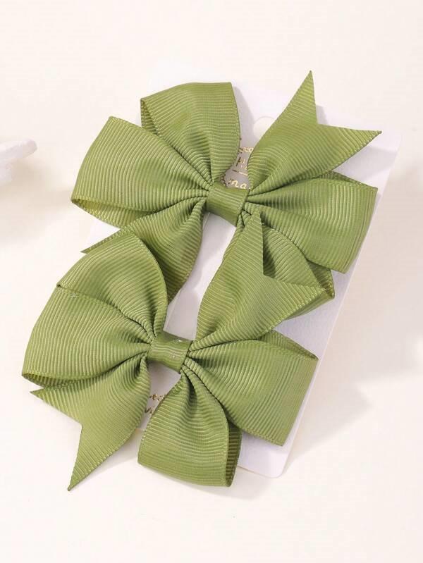 Baby 2 Piece Hair Clips Green