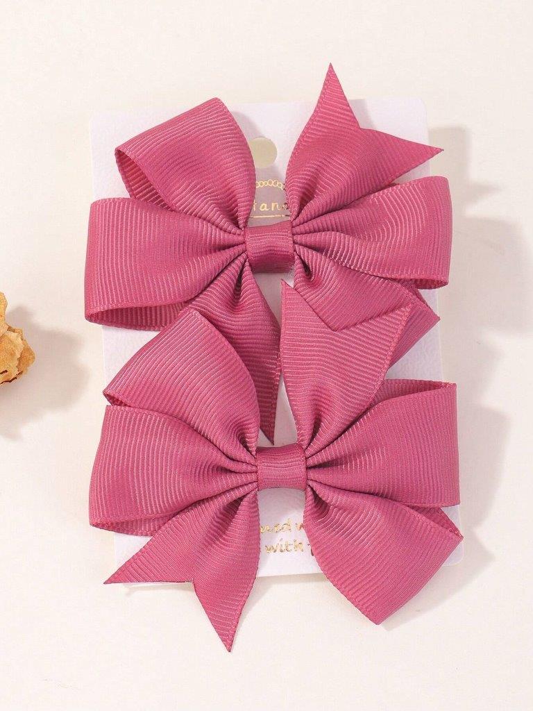 Baby 2 Piece Hair Clips Dark Pink