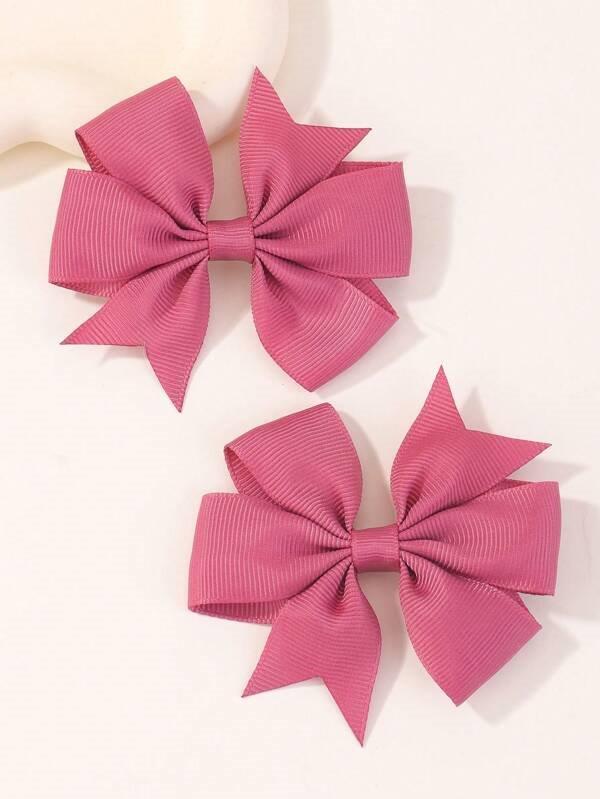 Baby 2 Piece Hair Clips Dark Pink