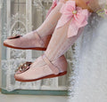 Baby Pearl Decor Bow Net Socks Pink