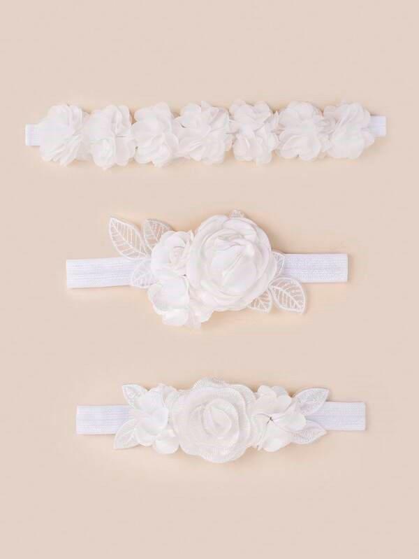 Baby 3 Piece Flower Headband Set Mix 1