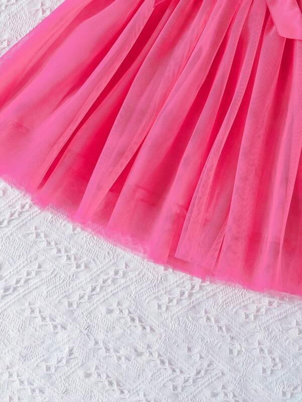 Toddler Girls Pink Floral Belted Dress