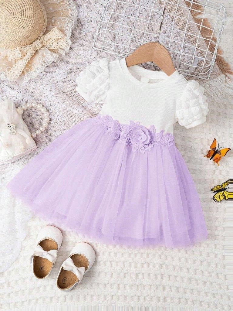 Baby Lilac Puff Sleeve Dress